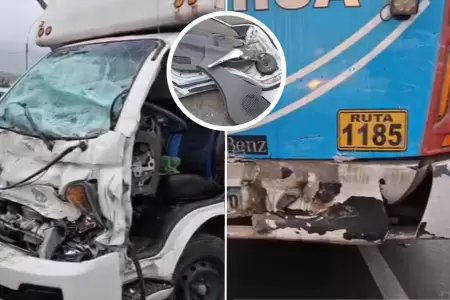 Conductor de furgoneta choca contra bus 'El Chino' en Los Olivos