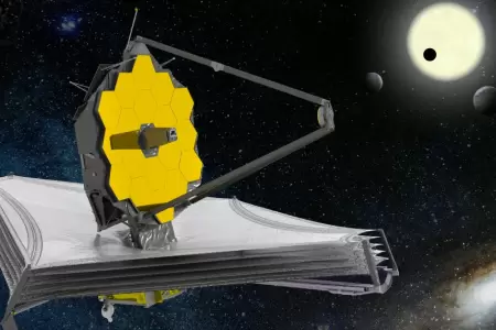 E Telescopio Espacial James Webb en el espacio.