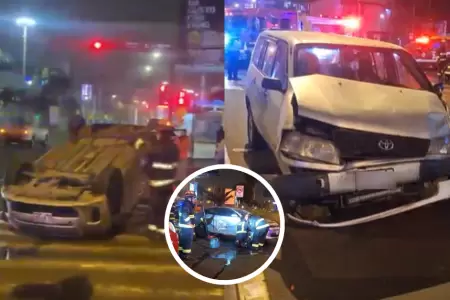 Auto qued volcado tras fuerte choque en San Miguel