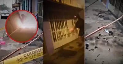 Delincuente casi se quema vivo