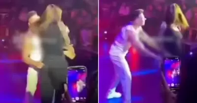 Bailarn se propasa con Korina Rivadeneira
