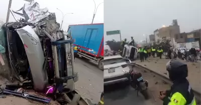 Más de 20 heridos tras despiste de combi en autopista Ramiro Prialé