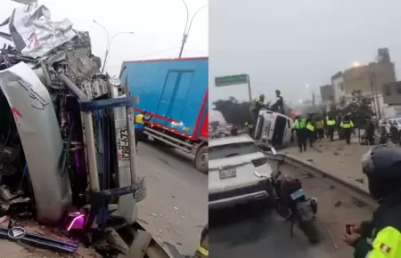 Ms de 20 heridos tras despiste de combi en autopista Ramiro Prial