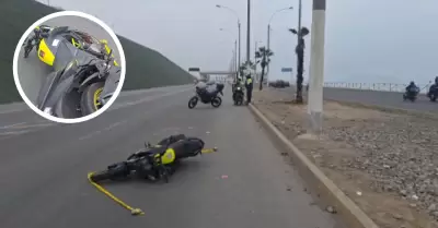 Joven muere tras despiste de su motocicleta en Av. Costanera