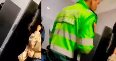 Policía intervino a mujer que persiguió a su pareja hasta el baño