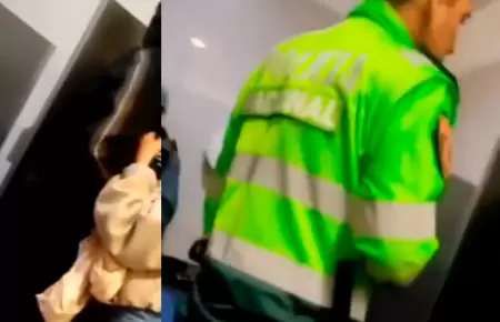 Polica intervino a mujer que persigui a su pareja hasta el bao