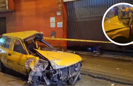 Auto se estrella contra portn de negocio en Independencia