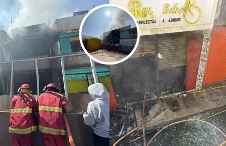 Incendio consume local ubicado cerca a centro comercial en Tacna