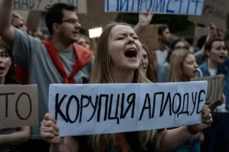 Protestas en Ucrania por proyecto anticorrupcin.