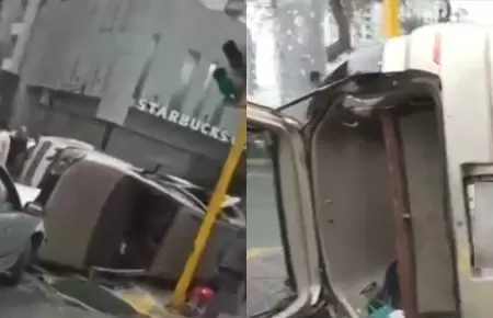 Cercado de Lima: Dos autos chocan en avenida Arequipa