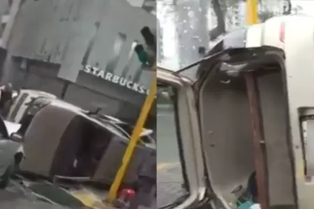 Cercado de Lima: Dos autos chocan en avenida Arequipa