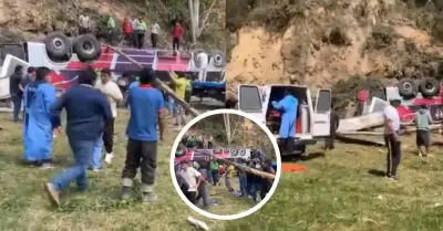 Accidente en Tarma: Bus interprovincial se vuelca y deja varios heridos