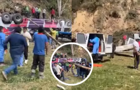 Accidente en Tarma: Bus interprovincial se vuelca y deja varios heridos