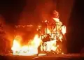 Bus de orquesta de cumbia se incendia en carretera de Ancash: no se reportaron vctimas mortales