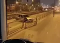 Comas: Auto se despista en la avenida Universitaria y termina bloqueando va exclusiva del Metropolitano