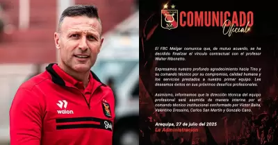 Melgar destituyó a Walter Ribonetto