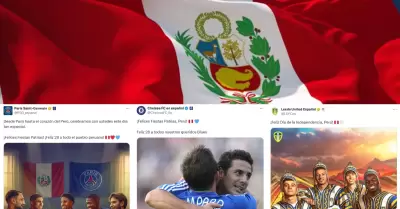 Clubes saludaron al Perú por Fiestas Patrias.