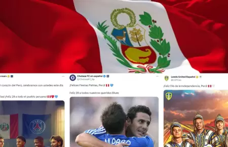 Clubes saludaron al Per por Fiestas Patrias.