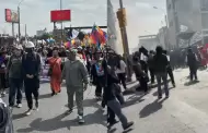 Manifestantes se enfrentaron con la PNP en el jirn Ancash en Cercado de Lima