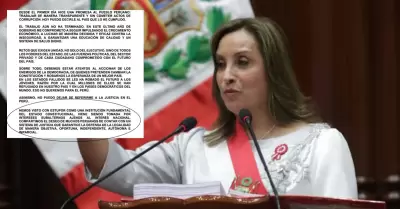 Omisión de Dina Boluarte en su discurso.
