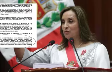 Omisin de Dina Boluarte en su discurso.