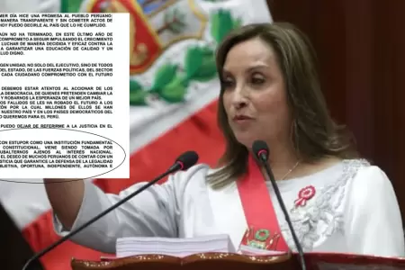 Omisin de Dina Boluarte en su discurso.