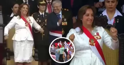 Dina Boluarte soltó sus pasos de baile en Desfile Militar
