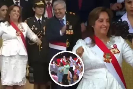 Dina Boluarte solt sus pasos de baile en Desfile Militar