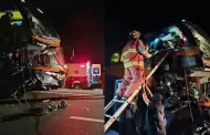 Fuerte choque entre bus y volquete deja seis heridos: Bomberos rescataron a pasajeros atrapados