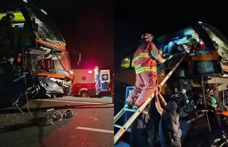Fuerte choque entre bus y volquete deja seis heridos en Vir