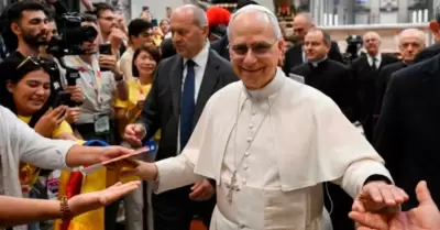 El Papa León XVI tuvo encuentro con jóvenes.