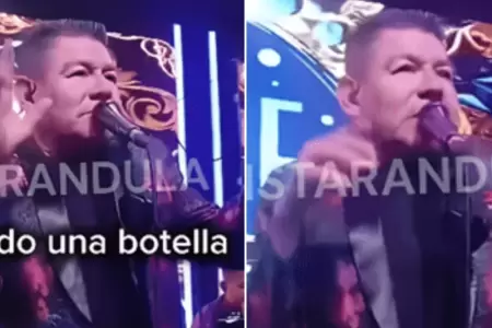 Dilbert Aguilar recibe botellazo en pleno show