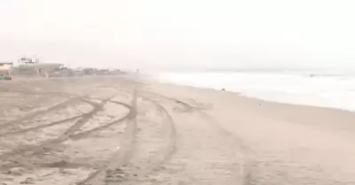 Reportan que el mar se retiró 3 metros en la playa San Pedro en Lurín.
