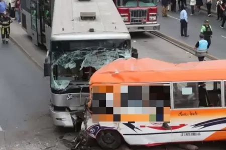 Metropolitano desviar su recorrido tras accidente en la avenida Alfonso Ugarte.