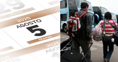 ¿Feriado o día no laborable el 5 de agosto?