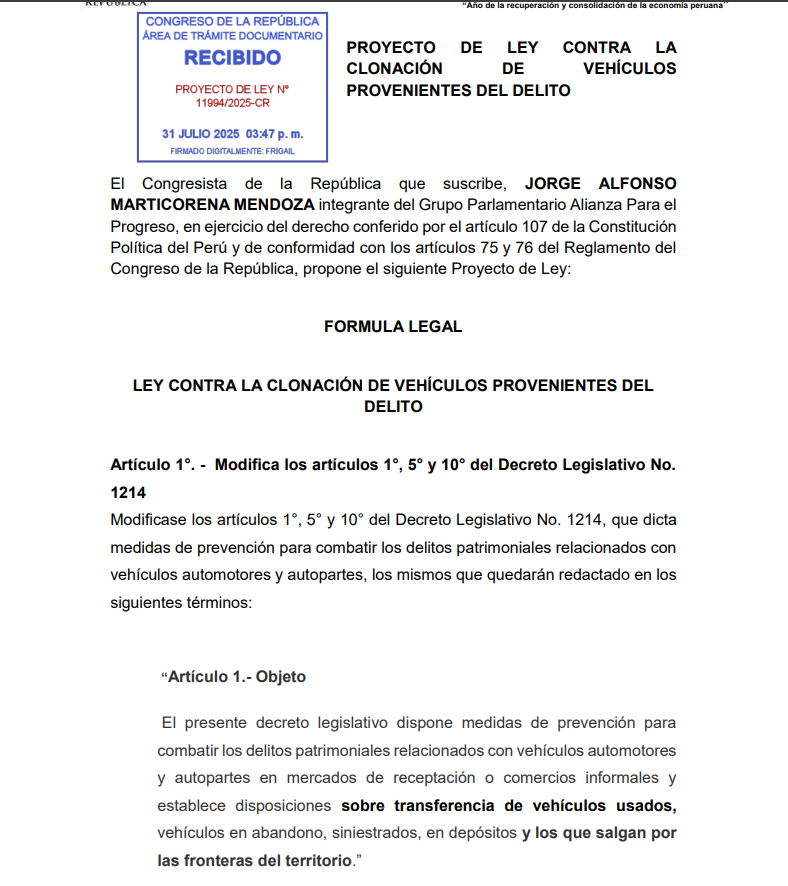 Proyecto de ley