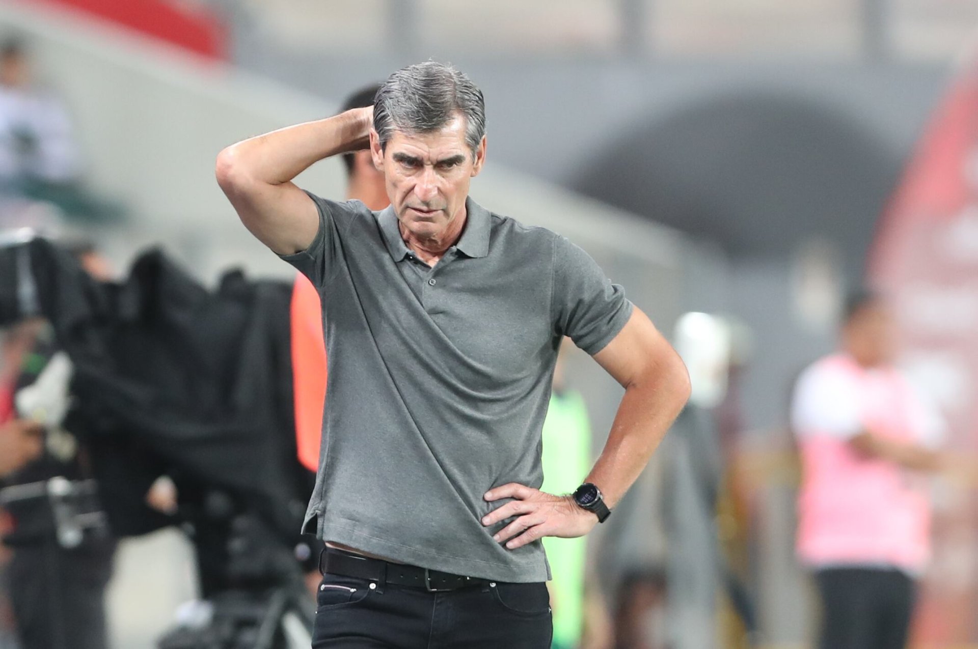 Ibez durante un partido de la seleccin peruana.