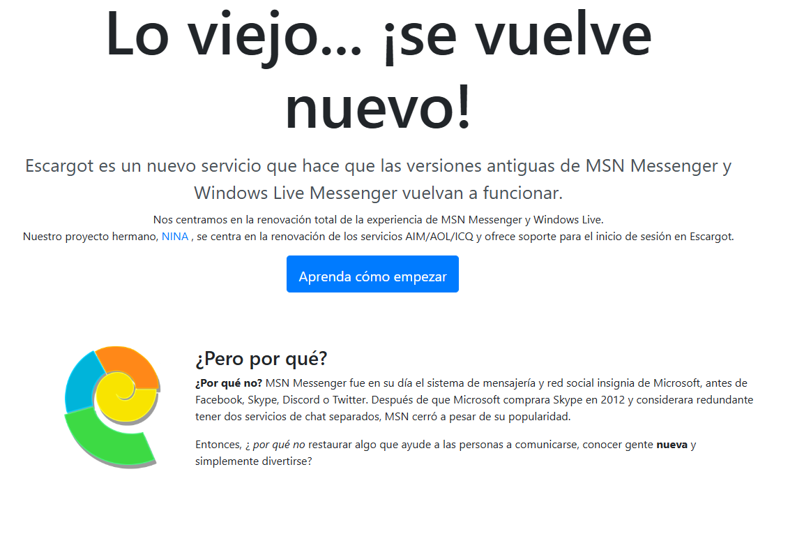 La web de Escargot Chat para descarga libre.
