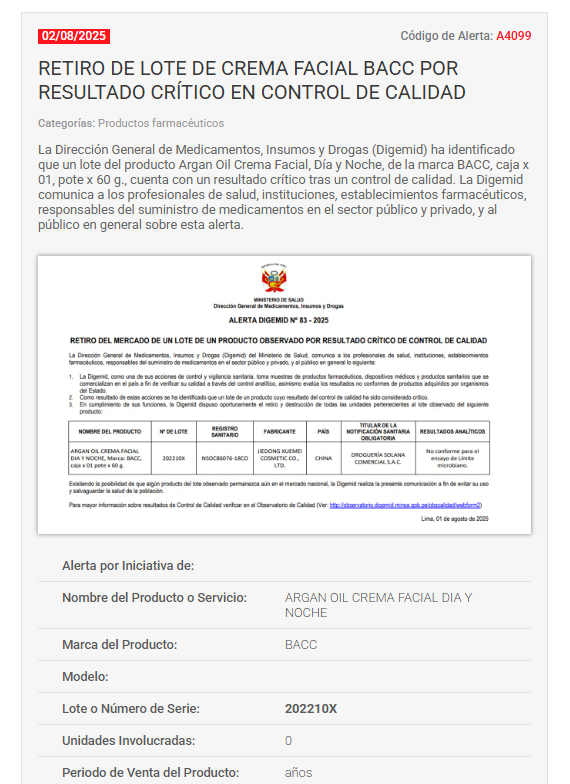 El comunicado de Indecopi.