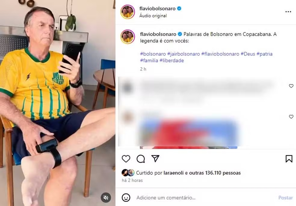 La ltima publicacin de Flavio Bolsonaro con su padre.