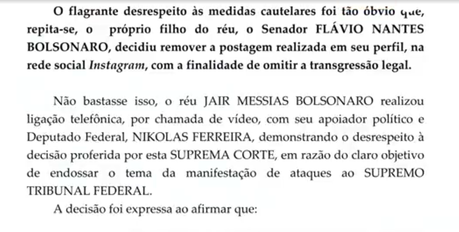 La orden que dicta la prisin domiciliaria a Bolsonaro.