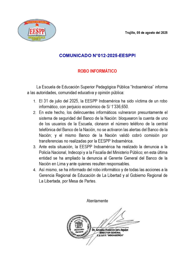 Comunicado de la EESPP.