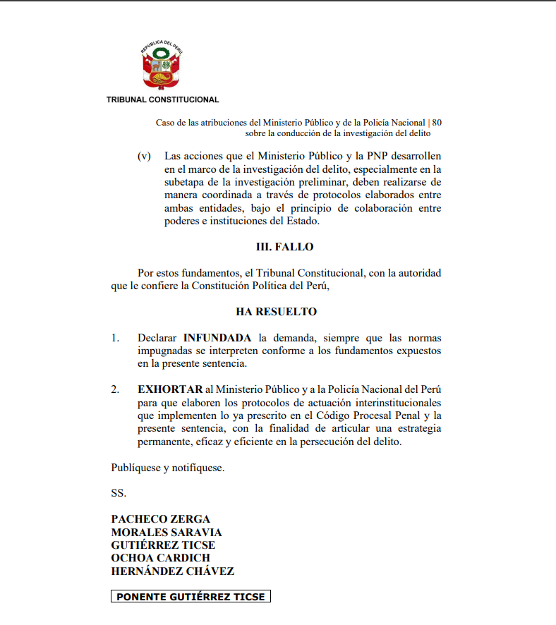 Sentencia del Tribunal Constitucional