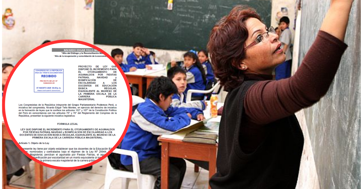 Congreso propone aumento progresivo de sueldos para docentes hasta el 2028: Esta sería la escala
