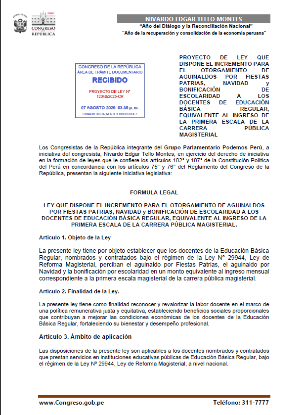 proyecto de ley