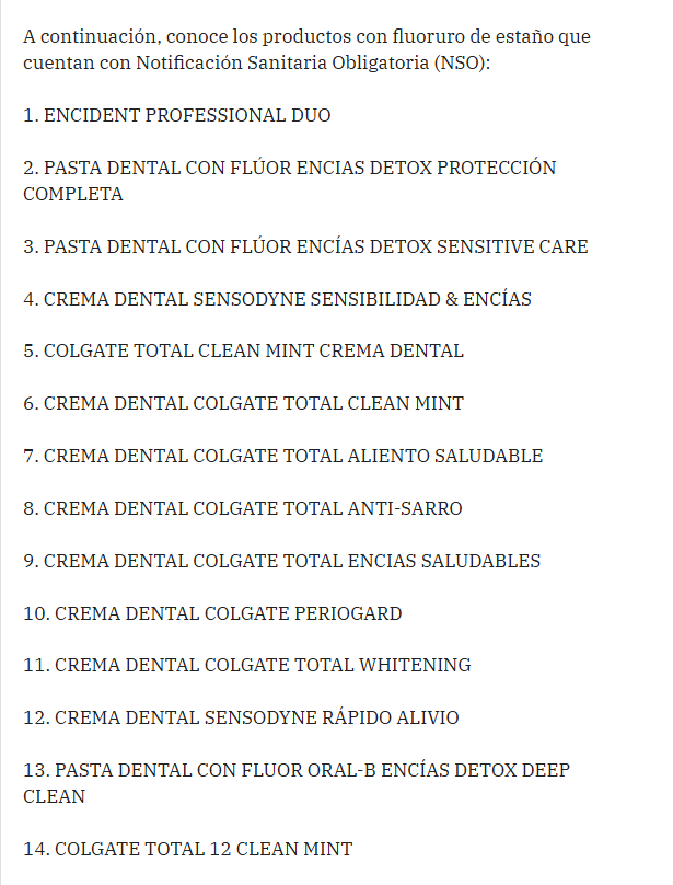 Lista presentada por el Digemid