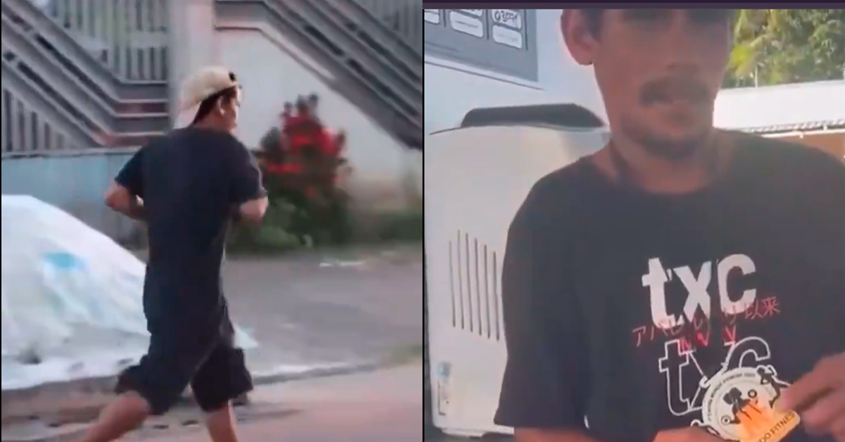 Borracho en chanclas se cola en carrera, la completa y recibe medalla: "Corrí para quitarme la resaca"