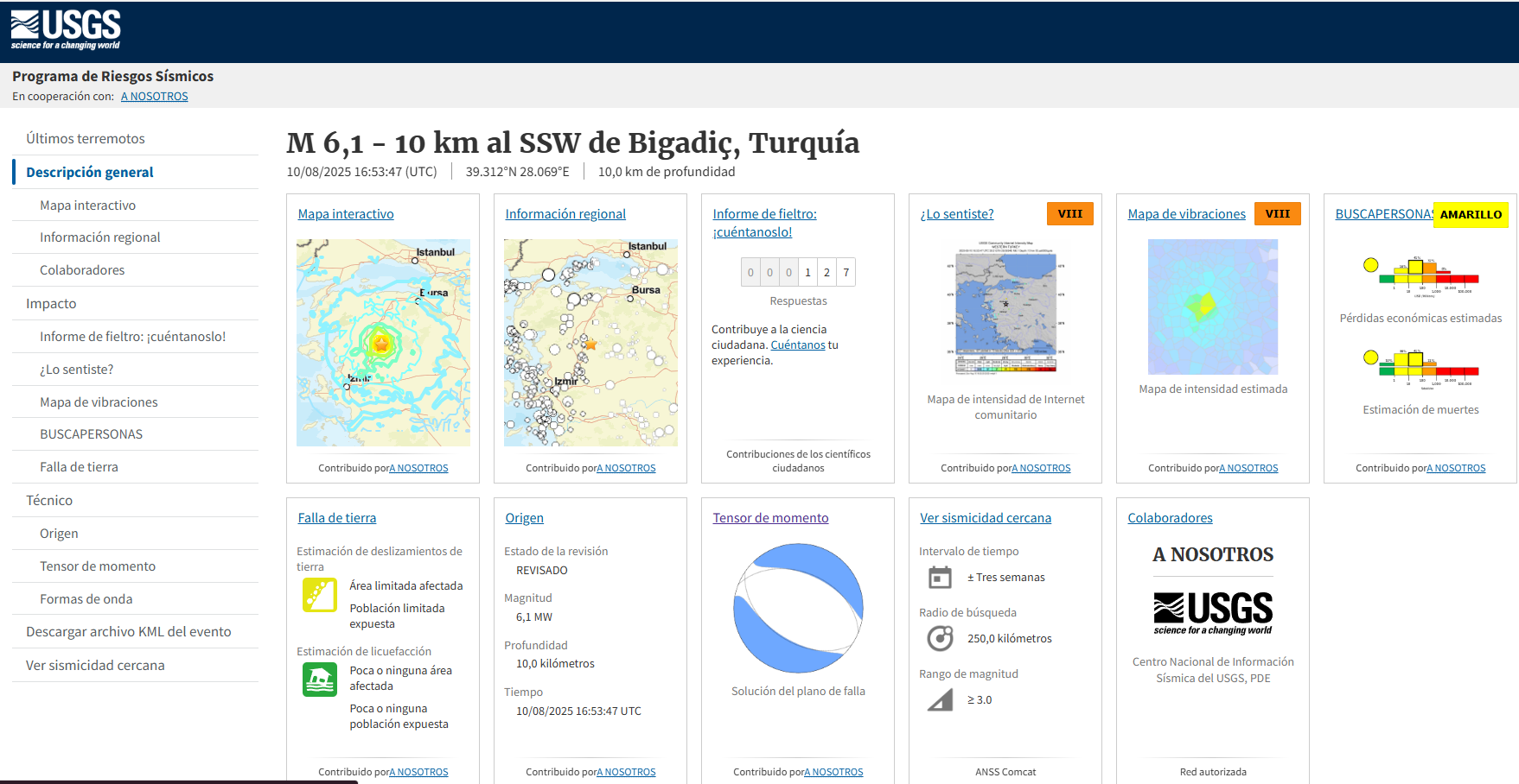 Reporte ssmico de Turqua.
