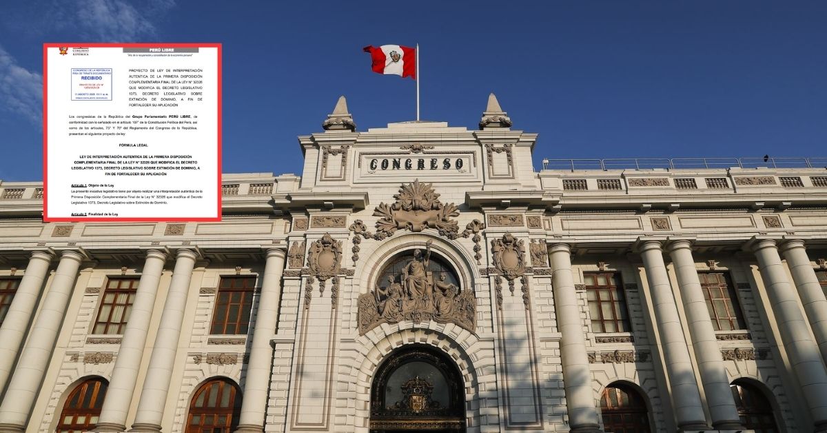 Perú Libre presentó proyecto de ley de interpretación de la disposición del TC sobre extinción de dominio