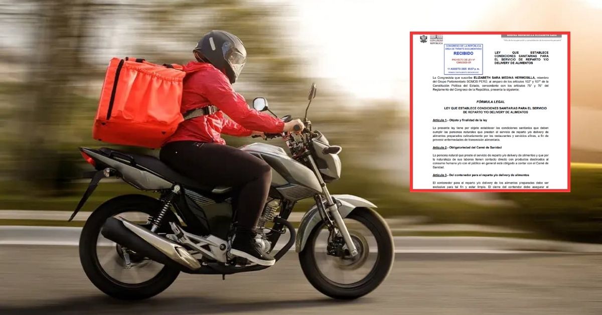 Somos Perú presenta proyecto que propone carné de sanidad obligatorio para delivery de alimentos